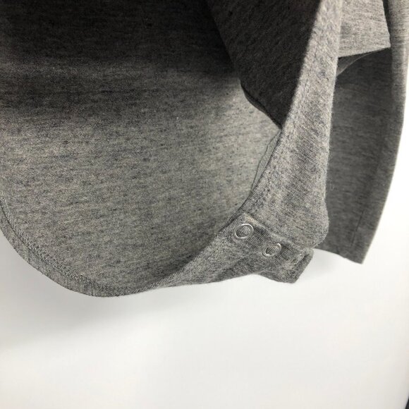 Chaser Grey Heathered Long Sleeve Criss Cross Body Suit size S - Picture 13 of 16